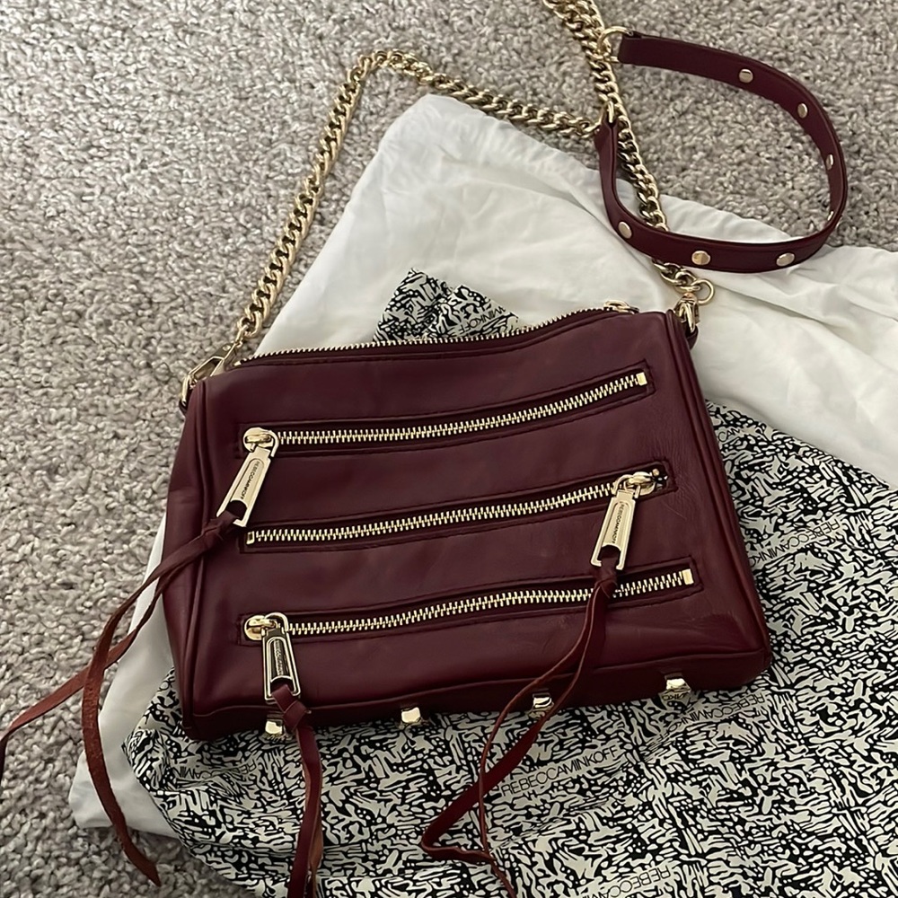 Rebecca Minkoff Mini 5 Zip crossbody leather bag